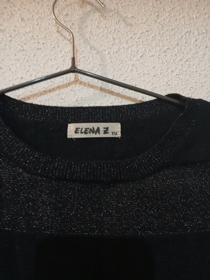 Sweat leger a rayures noir /pailettée " elenza z" taille unique - photo numéro 3