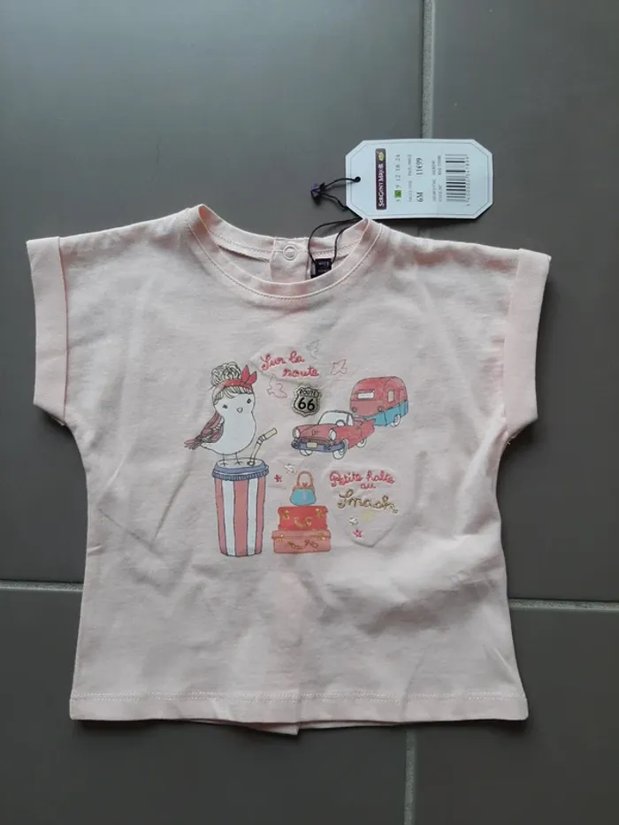 Lot de 2 t-shirts Sergent major 6mois neuf - photo numéro 2