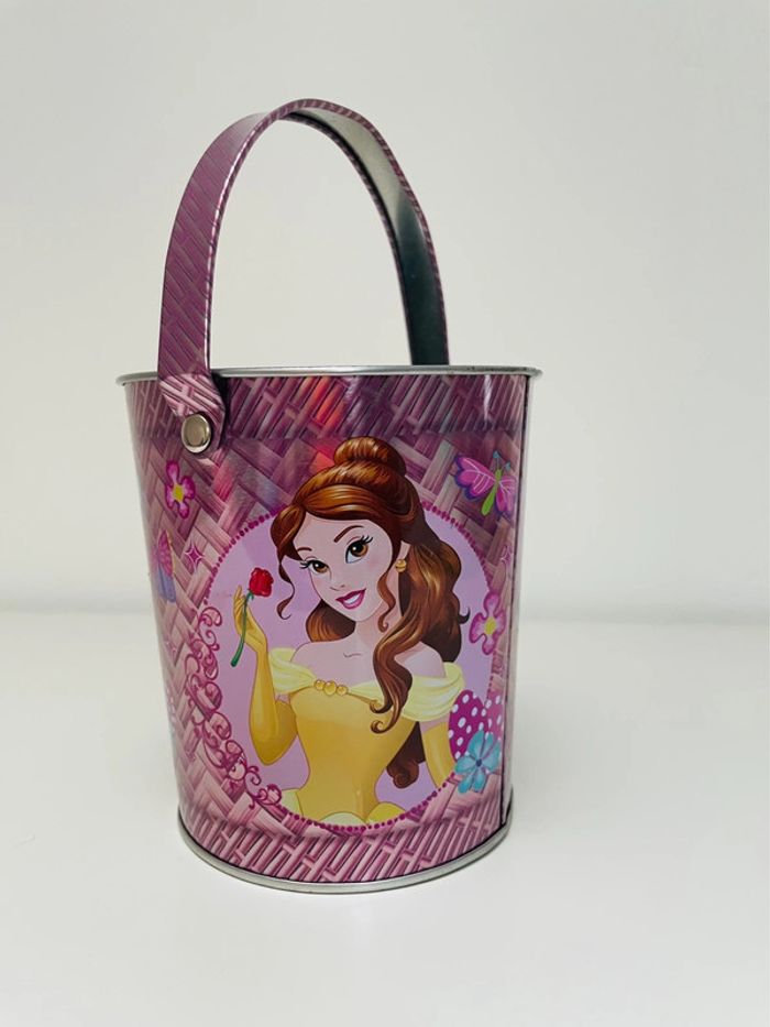 Seau décoratif princesse Disney en métal rose cendrillon ariel belle disney - photo numéro 2