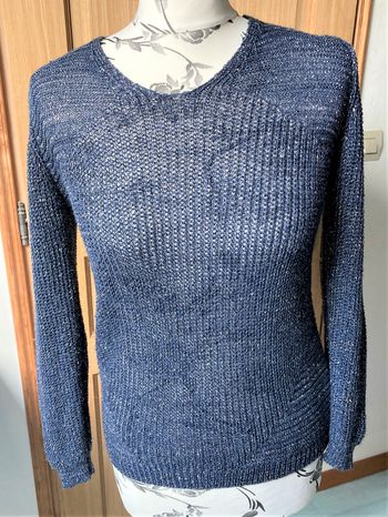 Pull marine fils argentés taille 38/40