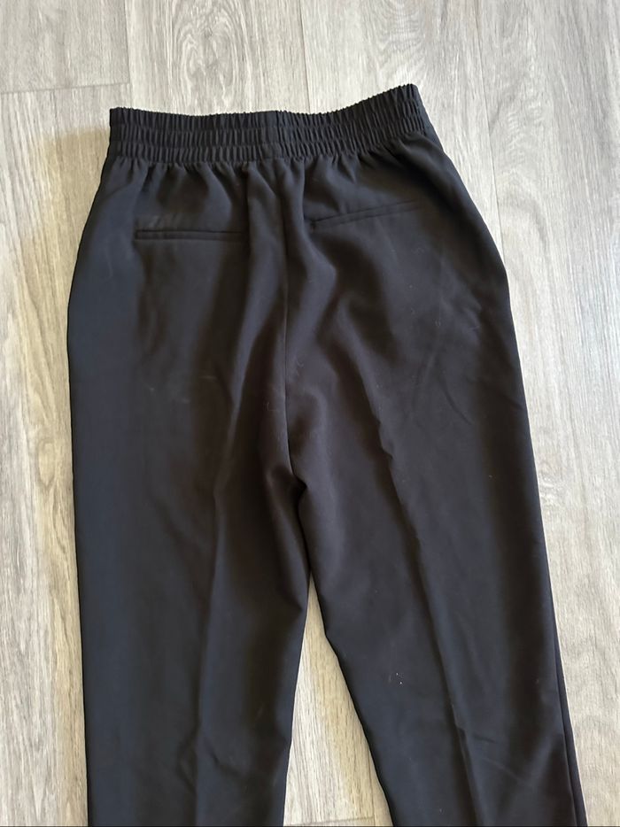 Pantalon taille haute noir et doré Zara T38 M - photo numéro 5