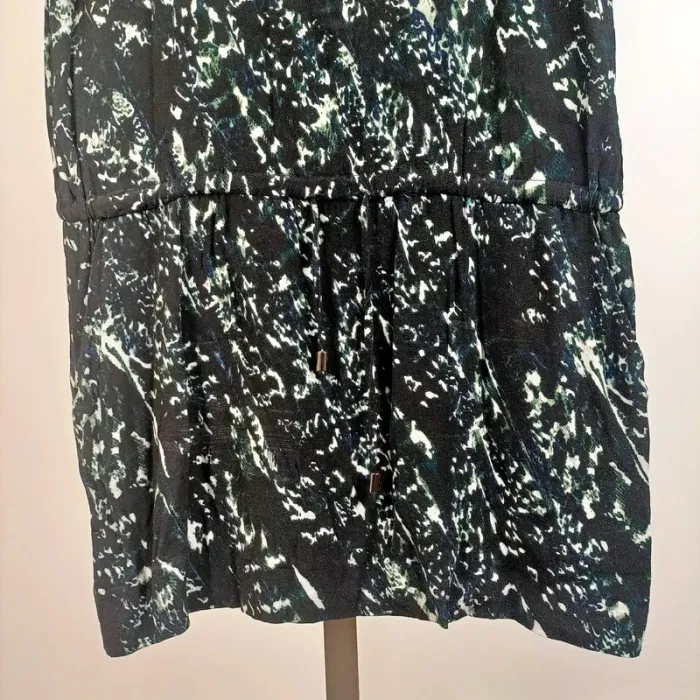 Robe fluide IKKS noire imprimé abstrait taille 40 manches courtes A510 - photo numéro 6