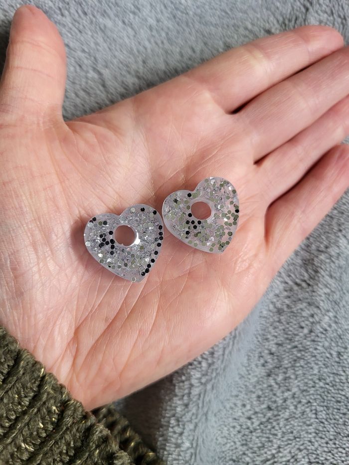 Pampilles cœurs pailletées - photo numéro 4