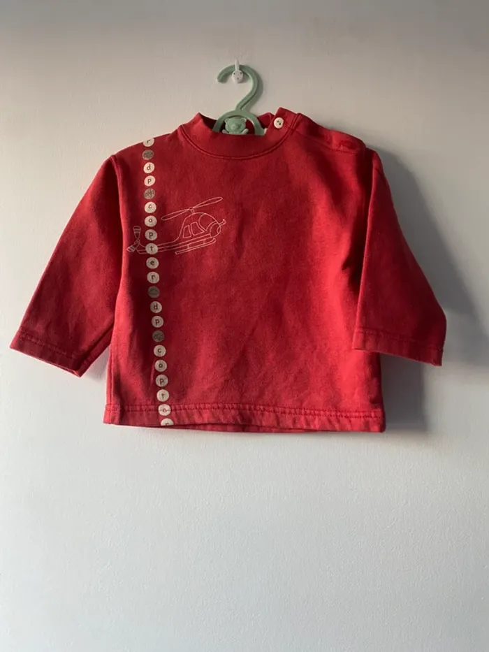 Sweat rouge Du pareil au même 18 mois