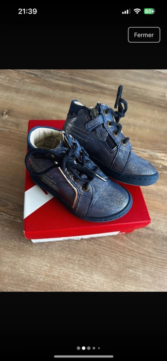Kickers bleu métallisé taille 22 - photo numéro 2