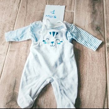 Magnifique salopette velours tigre rayures