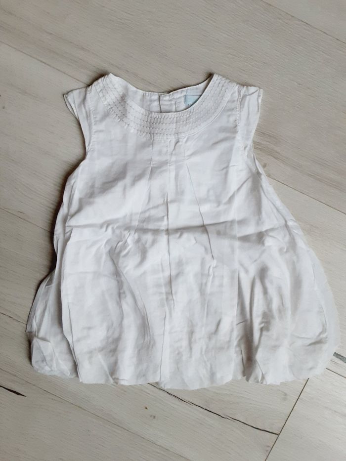 Vêtement bébé fille très jolie robe blanche Obaïbi 12 mois 1 an