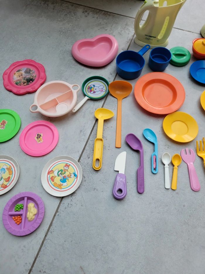 Gros lot dînette assiette couverts verre - photo numéro 3