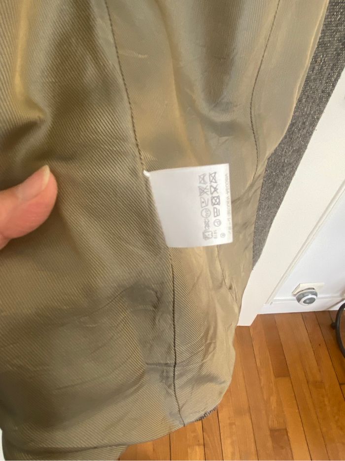 Manteau  en laine  beige  et marron - photo numéro 8