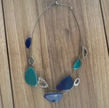 Collier plusieurs rang ton bleu