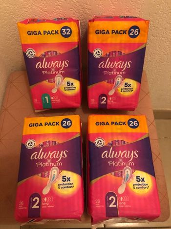Lot 4 paquets de serviettes hygiéniques always platinum