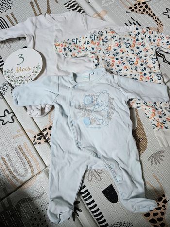 Lot 3 pyjamas manches longues 3 mois