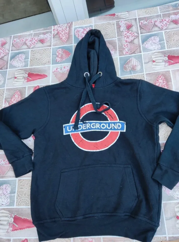 Sweat a capuche noir Underground taille S - photo numéro 2
