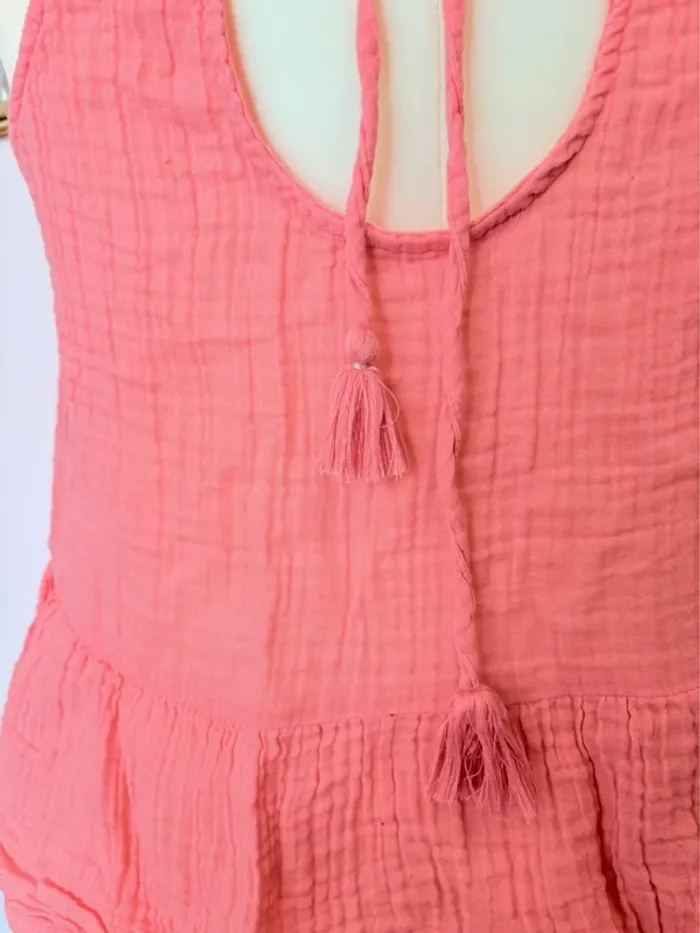 Top emmanchure américaine, dos nu avec lien à nouer dos rose fluo Promod - photo numéro 4