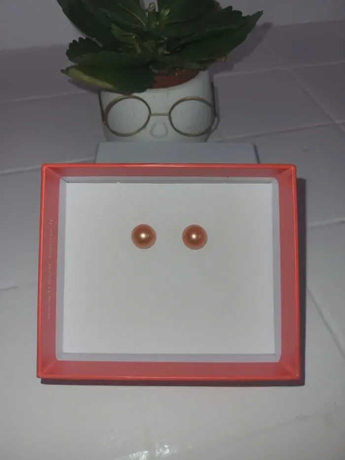 Boucles d'oreilles perles orange