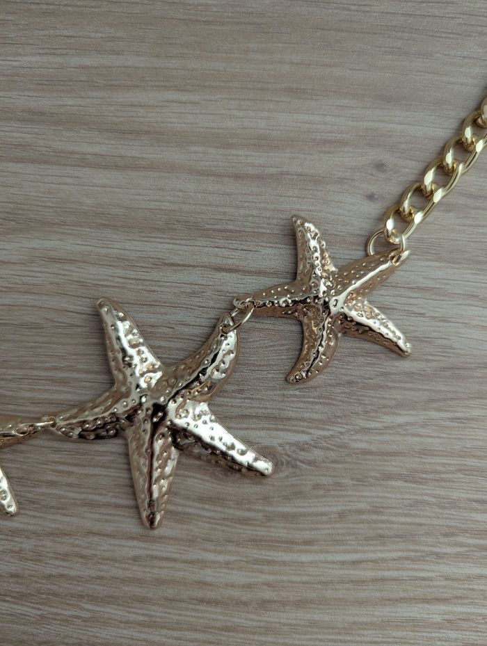 Ceinture chaîne étoiles de mer dorées - photo numéro 2