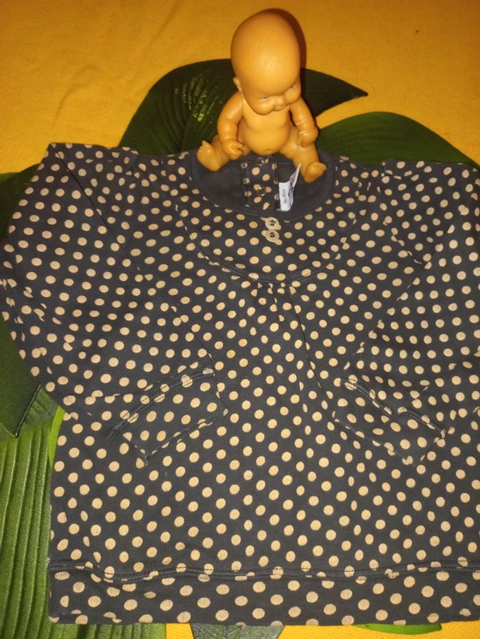 Joli Haut a pois ocre noir 18 a 24 mois - photo numéro 3