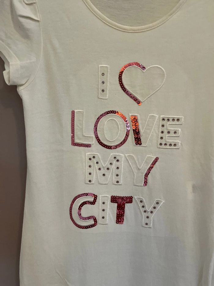 Robe à volant I love my city tissaïa taille 10 ans - photo numéro 2
