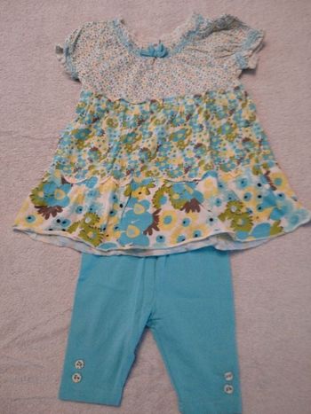 Ensemble robe + leggings 12 mois (réf perso F-D33)(familleac72)