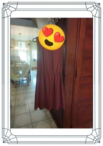 Robe marron col rond Camaïeu taille M/38