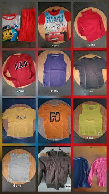 Lot t-shirt + 1 manteau taille 6ans
