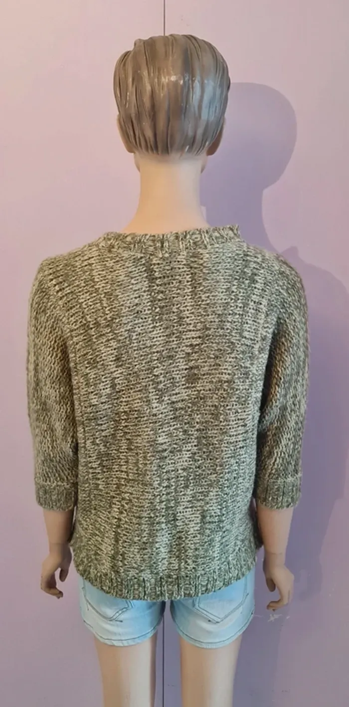 Pull en laine femme kaki - photo numéro 4