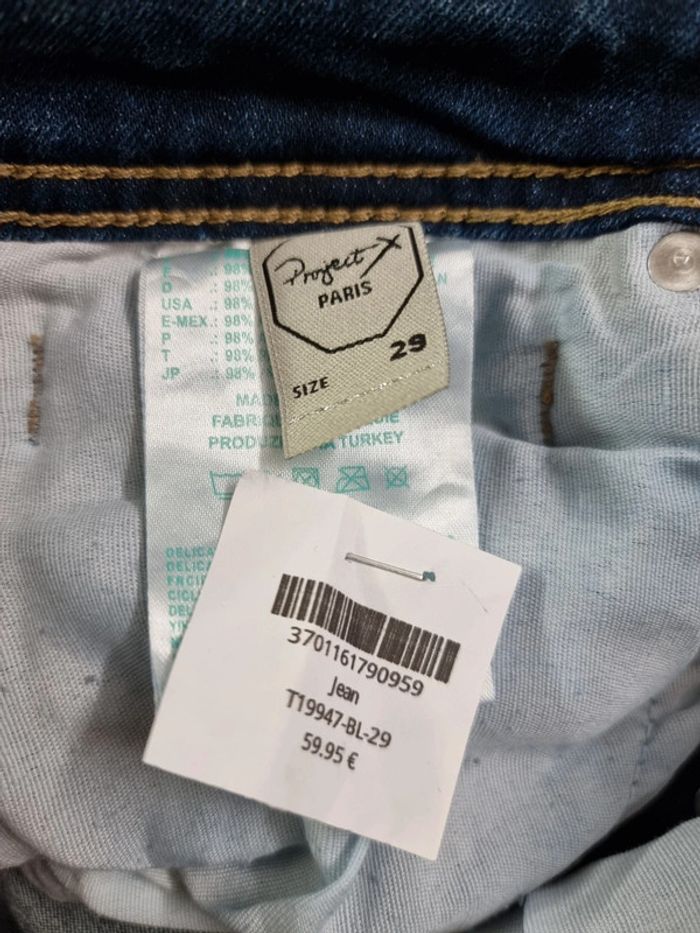 Project X Paris jean homme skinny T19947 Bleu Denim * T38/40 * - photo numéro 12