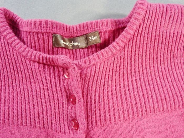 Gilet tricot rose Bout'Chou 24 mois 86 cm fille - photo numéro 2