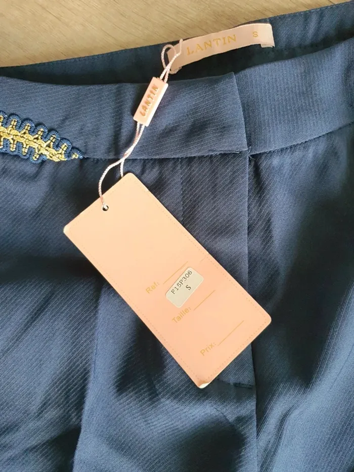 Pontalon droit taille s couleur bleu marine - photo numéro 4