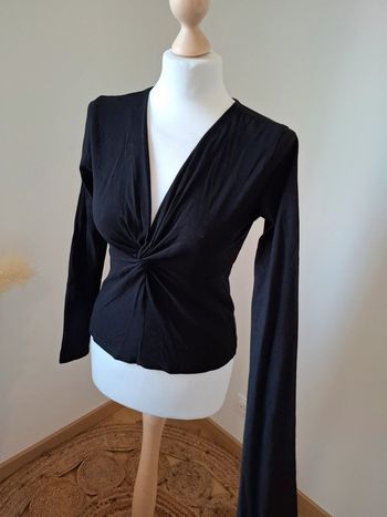 Blouse noire chic nouée H&M taille S 36