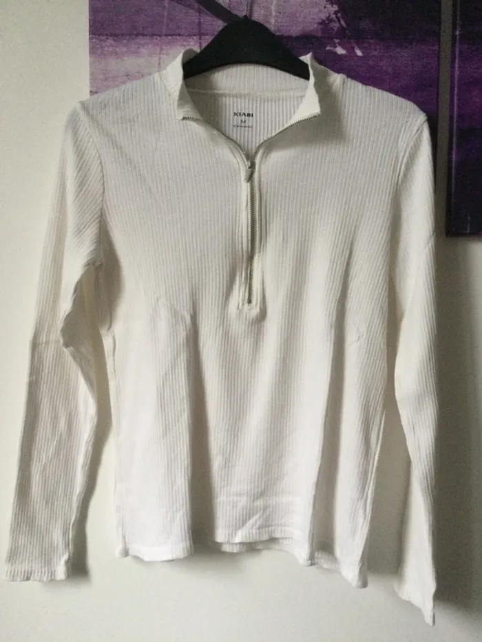 Haut blanc à manches longues ado taille M - photo numéro 4