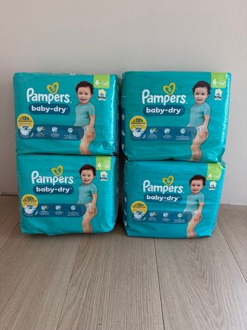 132 couches Pampers baby dry taille 6