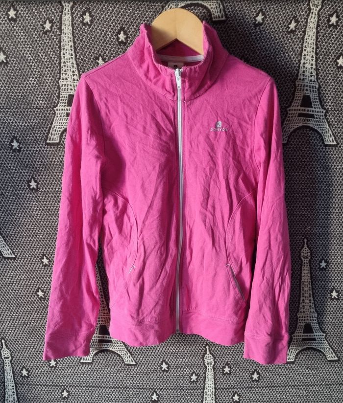 Gilet zippé de sport rose 10ans
