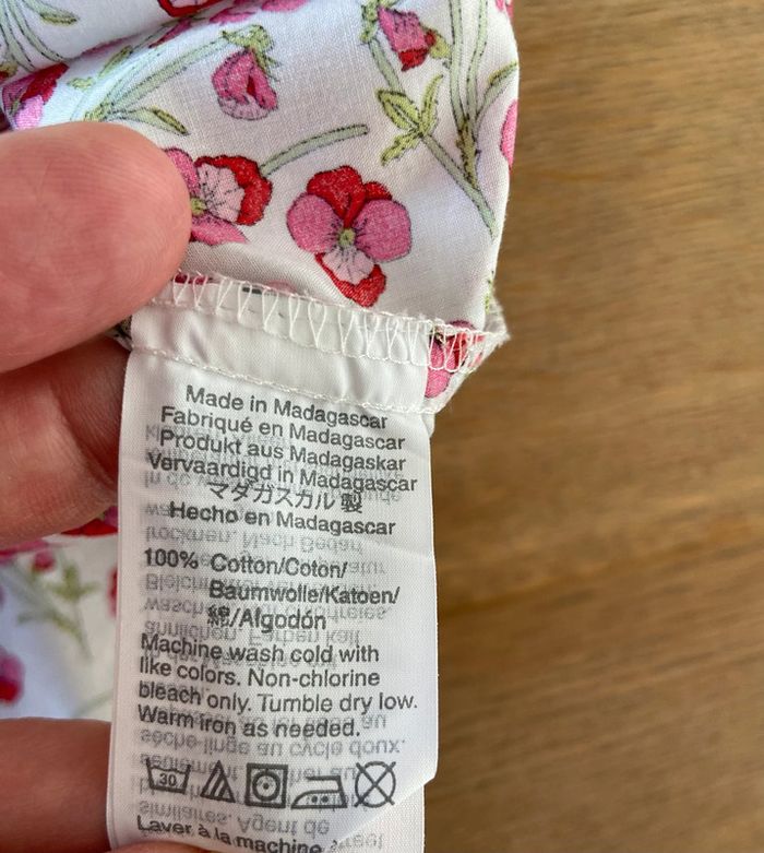 Chemisier JCrew x Liberty blanc fleurs roses taille 40 - photo numéro 10
