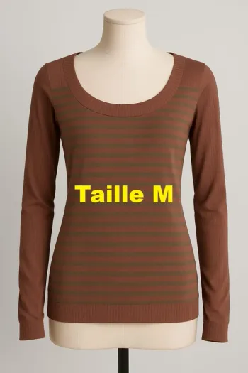 Tee shirt manche longue rose marron Naf Naf Taille M