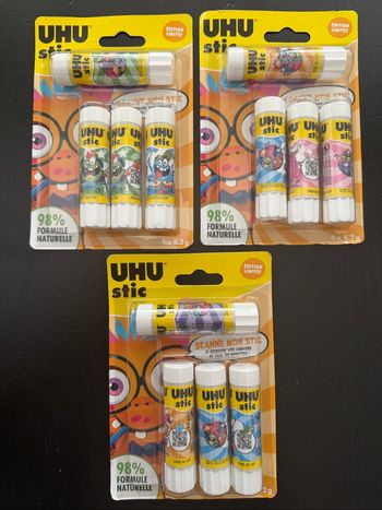 12 bâtons de colle blanche lou_stics UHU stic