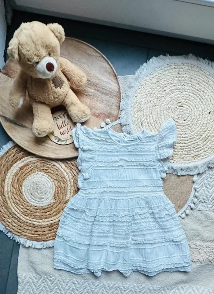 Robe blanche volantée 18 mois / 80cm IKKS