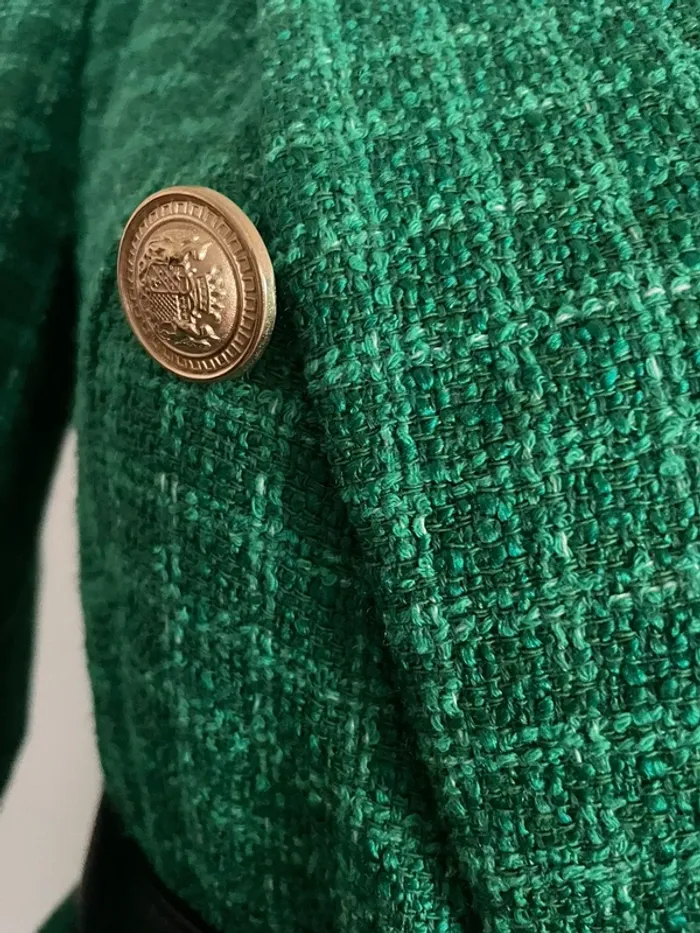 Zara Veste blazer tailleur tweed à boutonnage croisé taille S - photo numéro 3