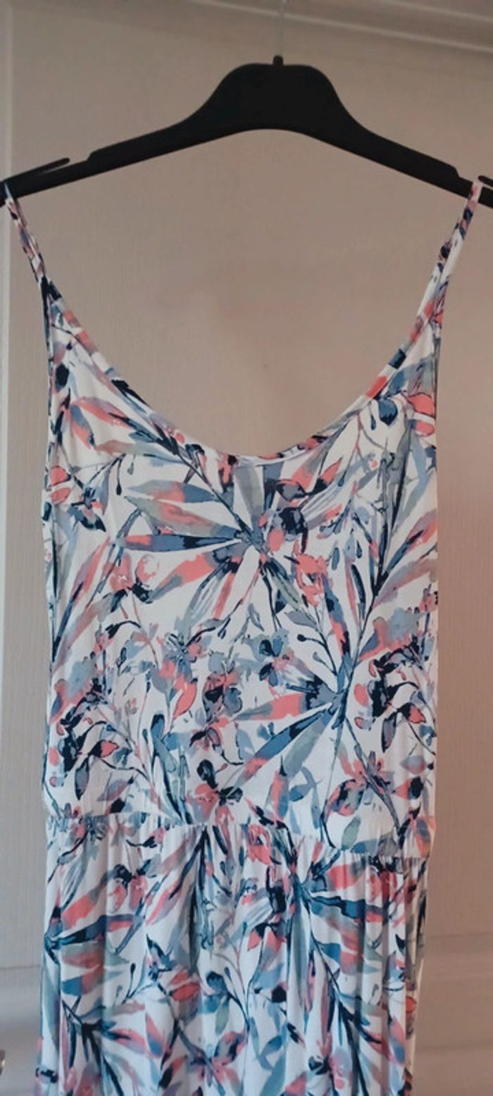 Magnifique robe longue femme floral blanc/bleu/rose - photo numéro 3