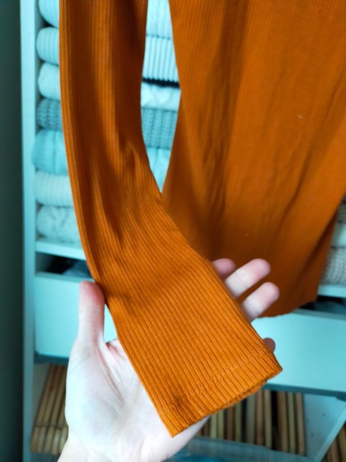 Tee shirt manches longues orange femme la redoute S - photo numéro 8