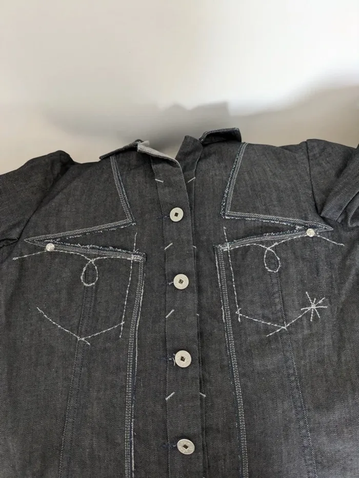 Veste en jean brodée - Marithé + François Girbaud - taille XS - photo numéro 6