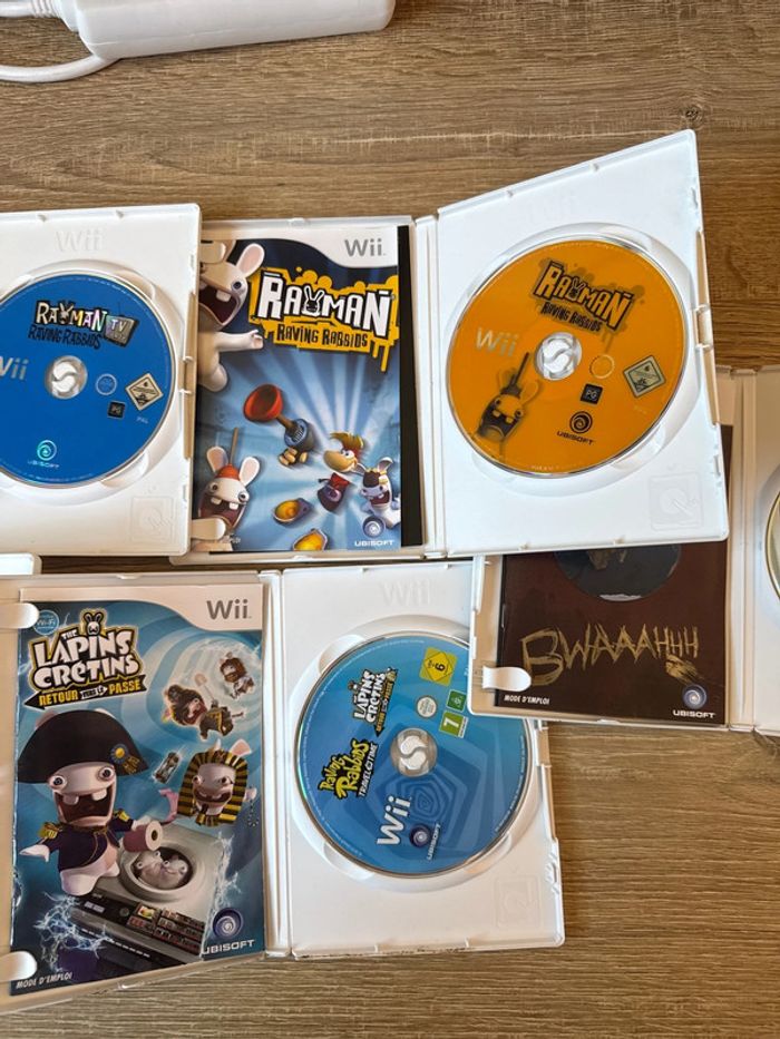 Lot complet lapins crétins Rayman jeux Wii - photo numéro 3
