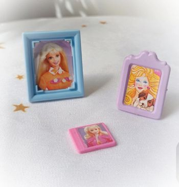 Cadre photo picture barbie mattel vintage bleu blue violet purple rose pink poupée doll mannequin