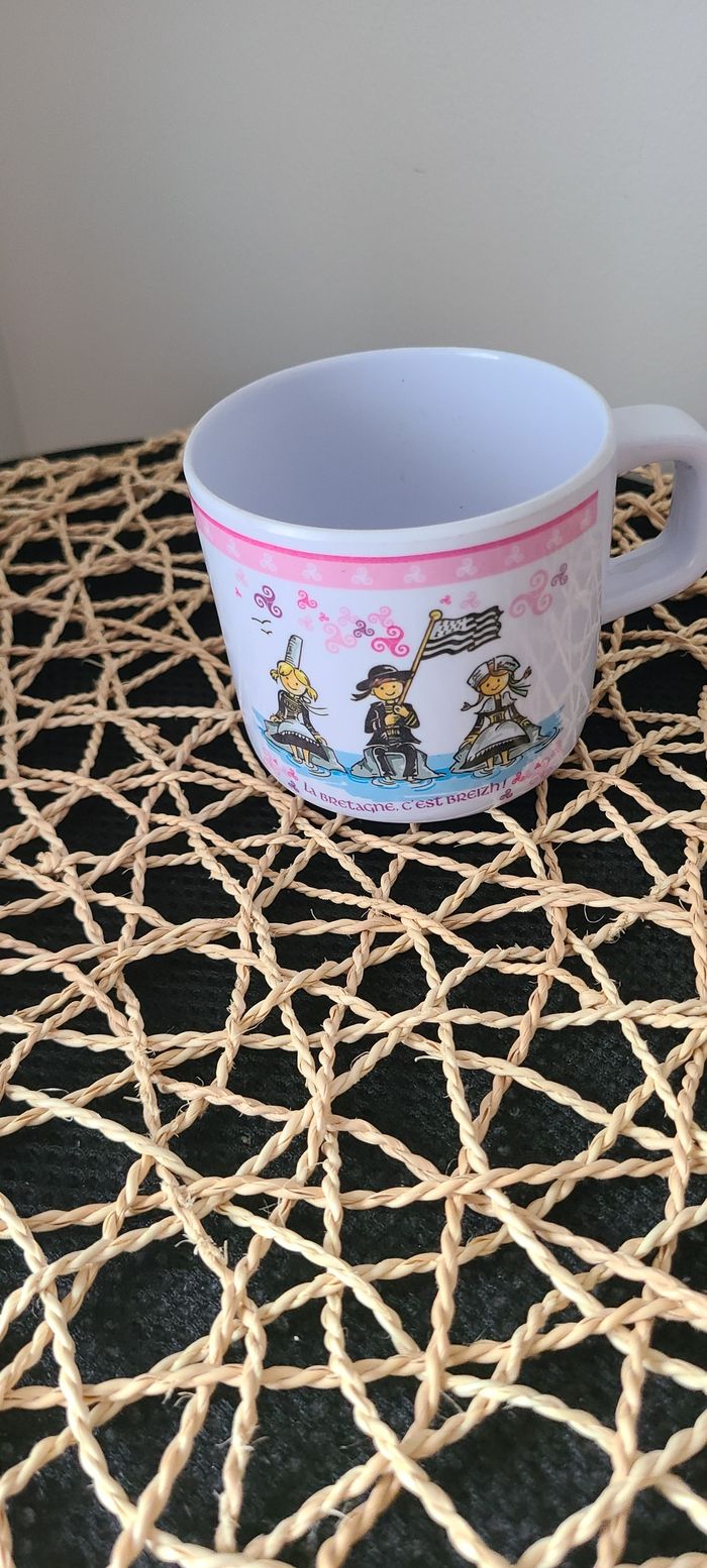 tasse enfant  souvenir bretagne rose
