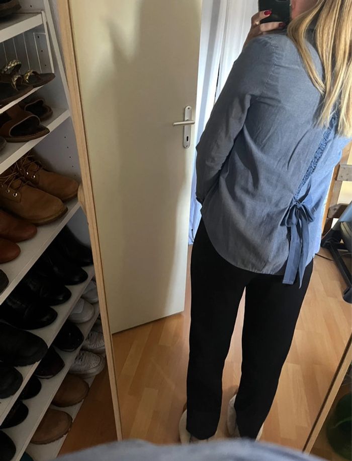 Chemise bleu jean Grace & Mila 36 S - photo numéro 3