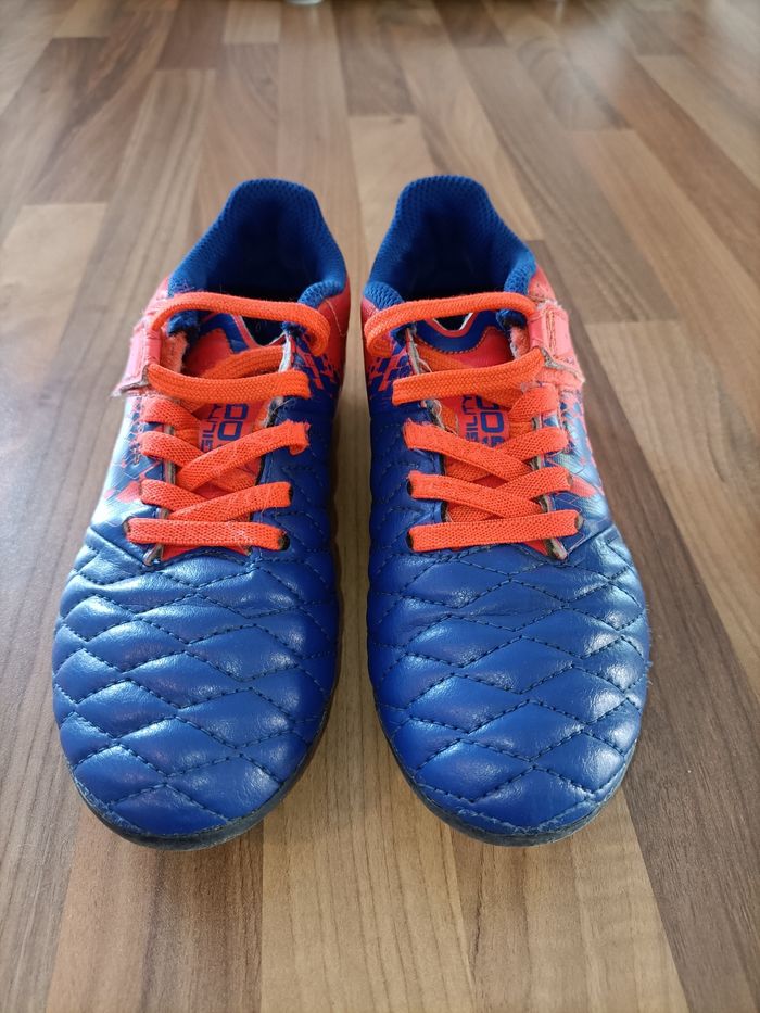 Crampons chaussures foot kipsta 30 bleu et orange