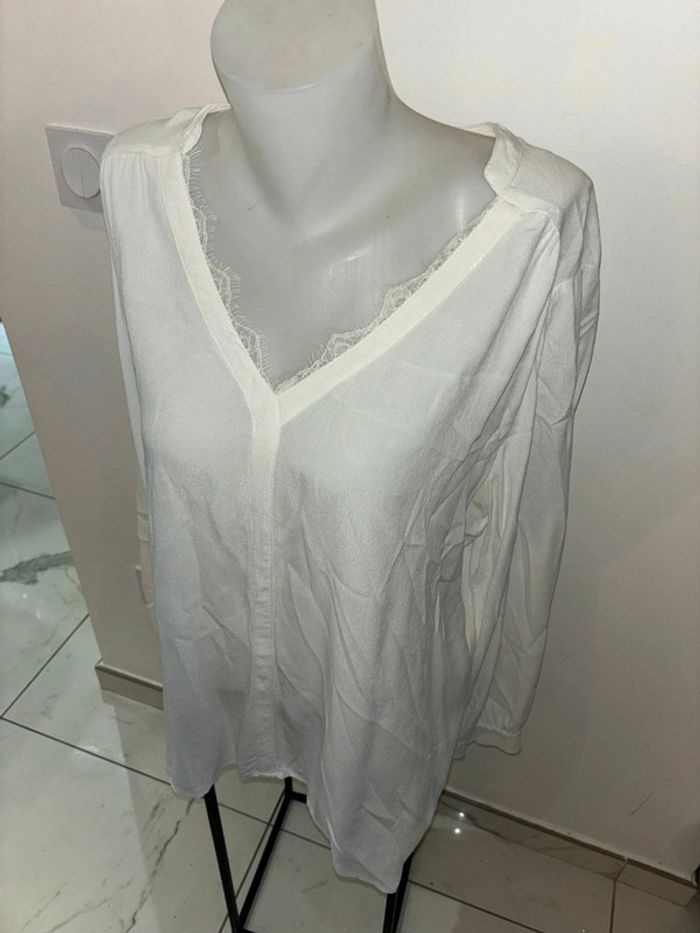 T-shirt manches longues col V top vêtements femme - photo numéro 2