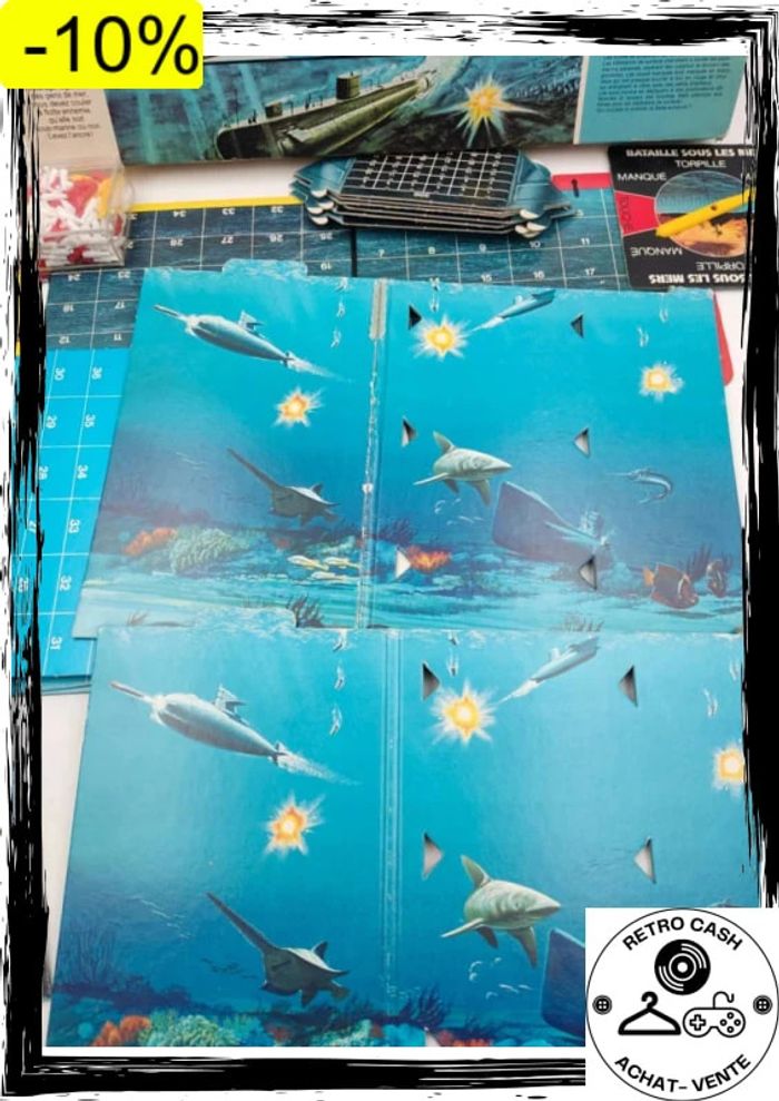 Ancien jeu Bataille sous les mers 70's Stratégie 3D bataille navale semble complet - photo numéro 2
