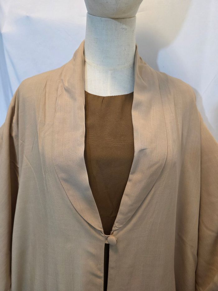 Robe abaya en lin avec sous robe - photo numéro 3