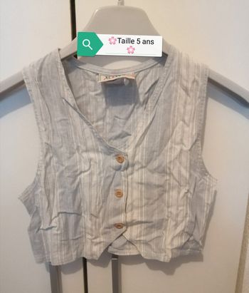 🌸Boléro en lin bleu et blanc Taille 5 ans "kids Graffiti" 🌸